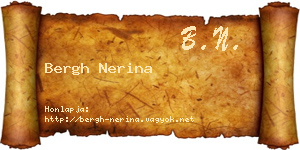 Bergh Nerina névjegykártya